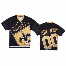 Maillot Homme New Orleans Saints Personnalisé Noir Big Face